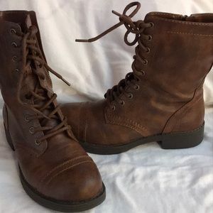 Brash Brown Combat Boots Size 8